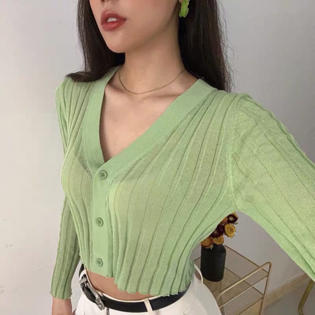 ÁO CARDIGAN LEN GIẤY MỎNG