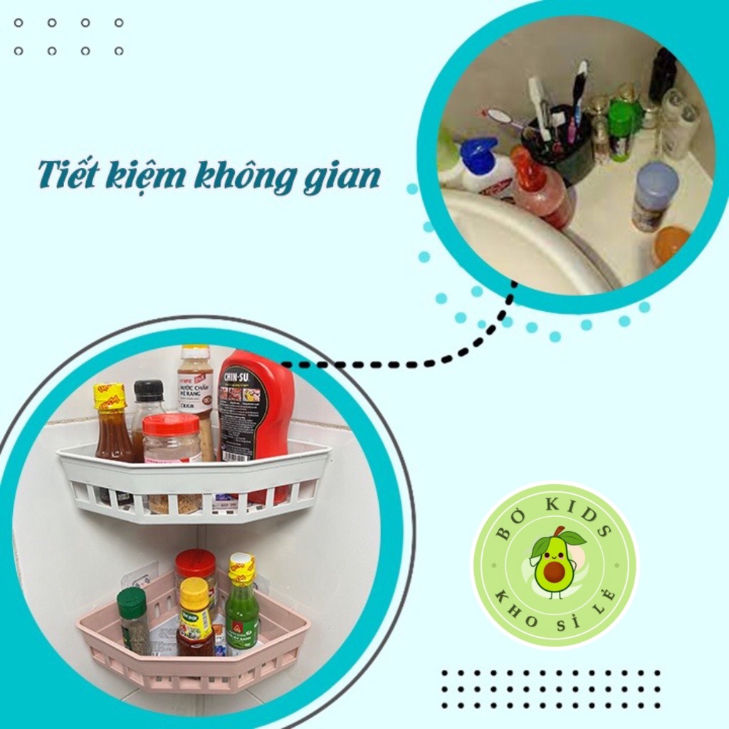 Kệ dán tường , kệ nhà tắm dán tường nhựa Việt Nhật nhỏ gọn tiện ích