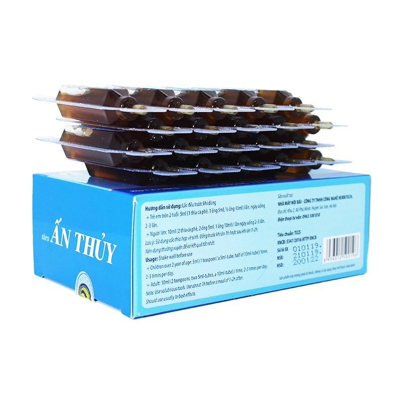 Siro Ấn Thủy- Hỗ trợ giảm tiểu đêm, tiểu rắt và tiểu không tự chủ (Hộp 4 vỉ x 5 ống)