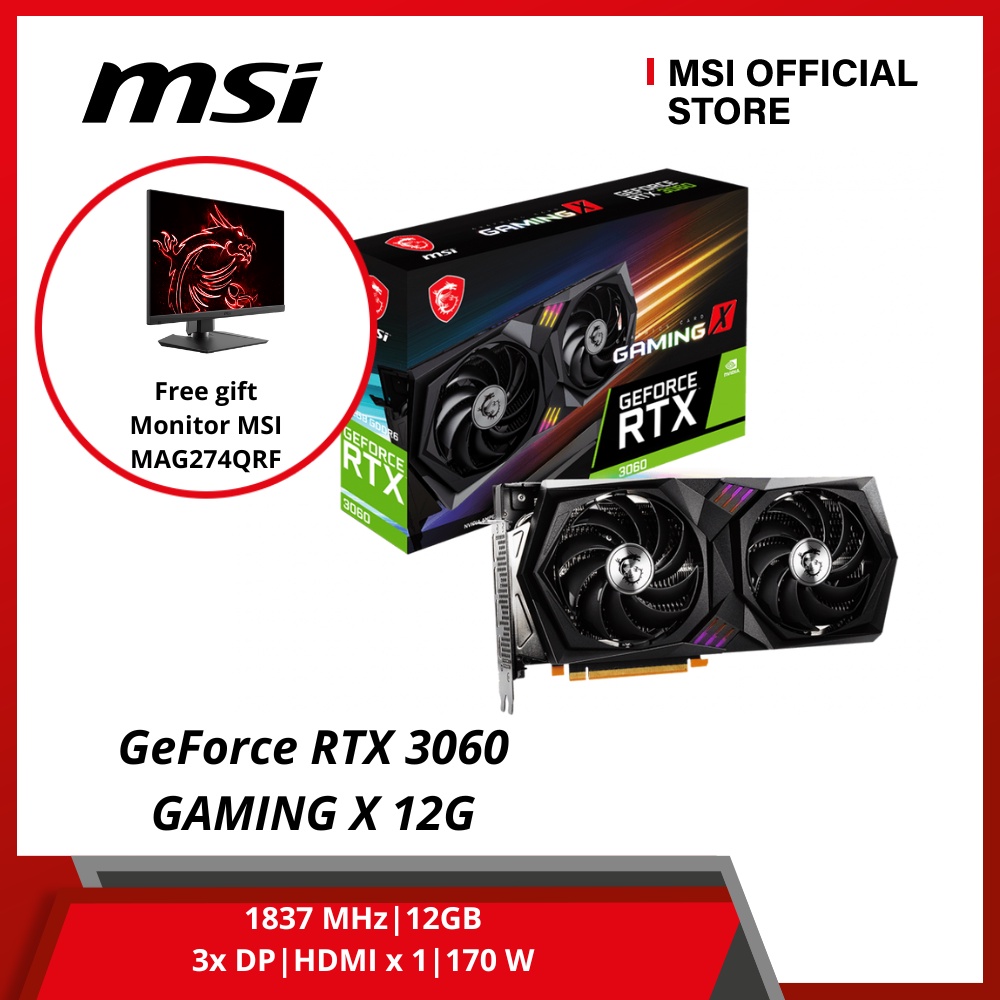 Card màn hình MSI GeForce RTX 3060 GAMING X 12G - Hàng Chính Hãng