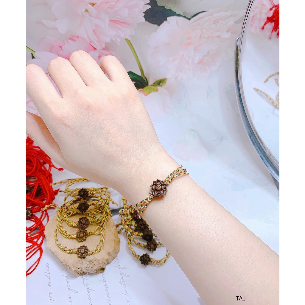Vòng tay chỉ đỏ, chỉ ngũ sắc mix trầm sen