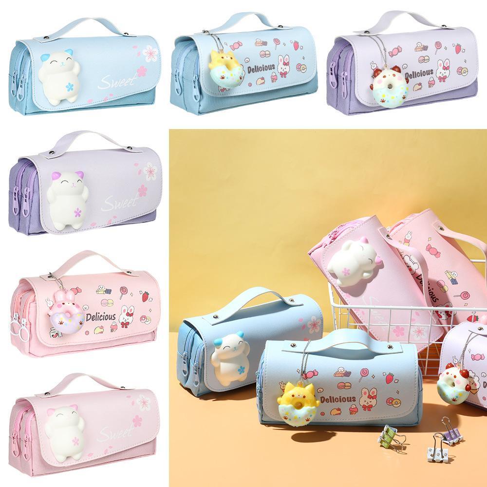 Túi Đựng Bút Họa Tiết Mèo LUOL Dễ Thương Bắt Mắt