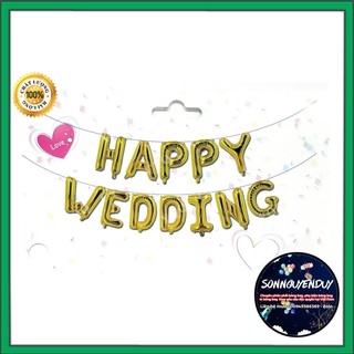 [Giá rẻ nhất] Bóng Bay Bộ Chữ HAPPY WEDDING - 3 Tông Màu - Trang Trí Phòng Cưới - Trang Trí Đám Cưới
