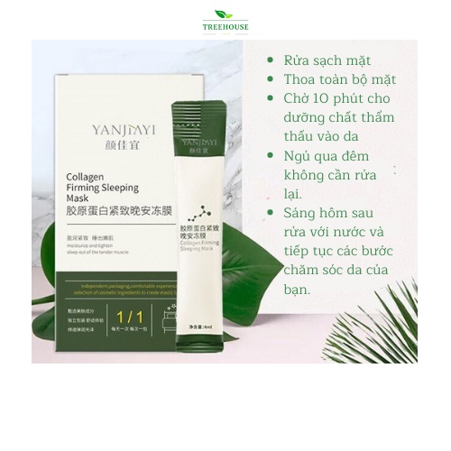 Mặt Nạ Ngủ Dạng Gel Collagen Giúp Nâng Cơ Trắng Sáng Yanjiayi 4ml/pc