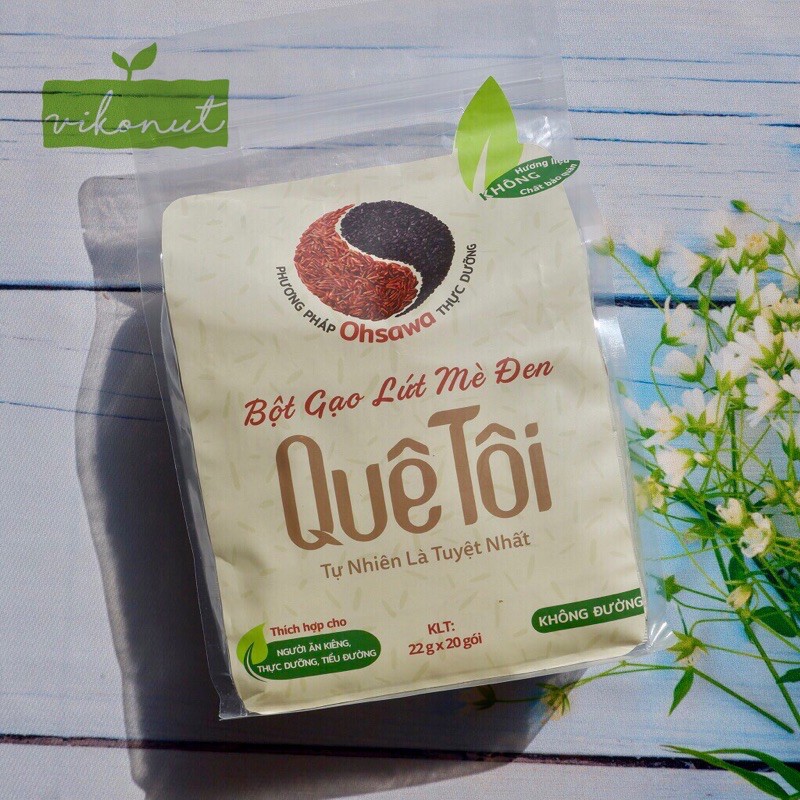 Gạo lứt mè đen Quê Tôi túi 20 gói x 22gr [440gr]