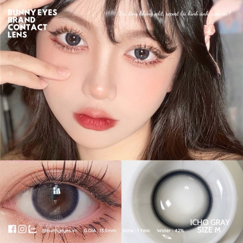 Lens Mắt Kính Áp Tròng BUNNY EYES - Icho Gray 14.2 Size M