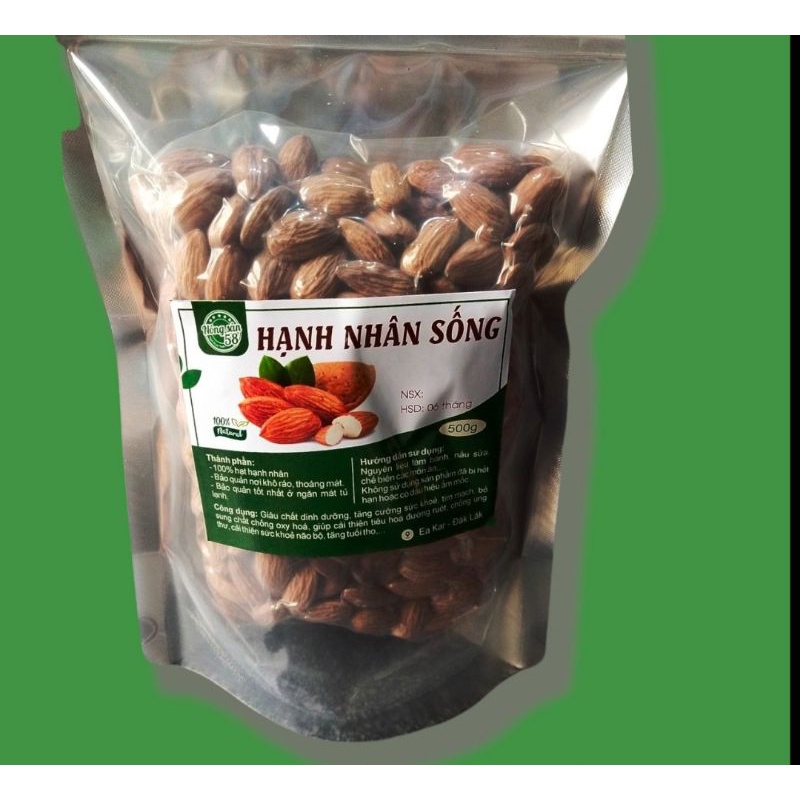 500g hạnh nhân rang mộc , hạnh nhân bơ, hạnh nhân sống làm sữa