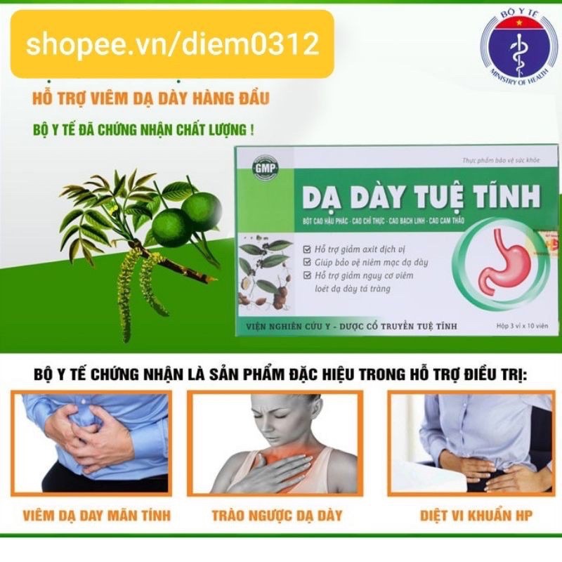 DẠ DÀY TUỆ TĨNH hết trài ngược, viêm loét dạ dày