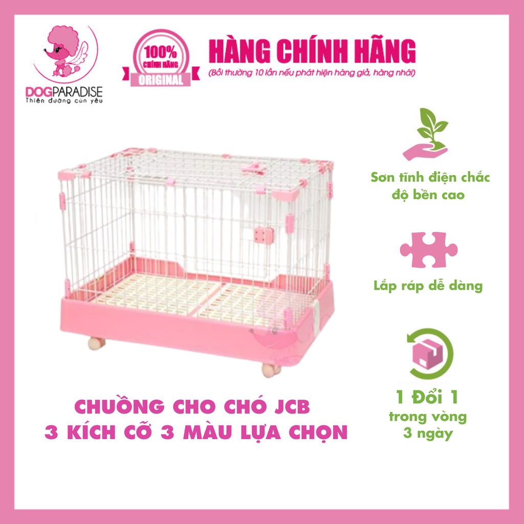 Chuồng cho chó JCB cạnh thép sơn tĩnh điện chắc chắn 3 màu lựa chọn cỡ M/L/XL - Dog Paradise