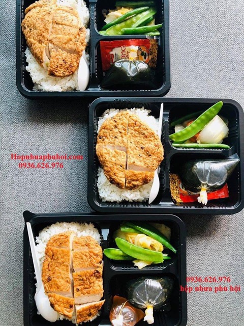 Hộp nhựa đựng cơm 3 ngăn Phú Hội