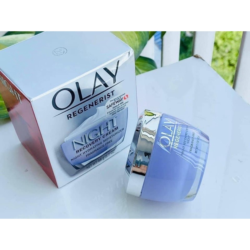 Kem Olay Mỹ,Olay tím dưỡng da ban đêm Olay Regenerist Night Recovery Cream 48gr - Dưỡng ẩm, tái tạo da