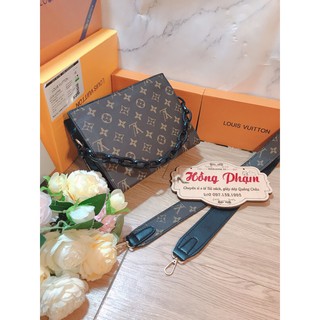 Túi cầm tay Lv dây xích. kèm dây đeo chéo bản to ( k hộp )