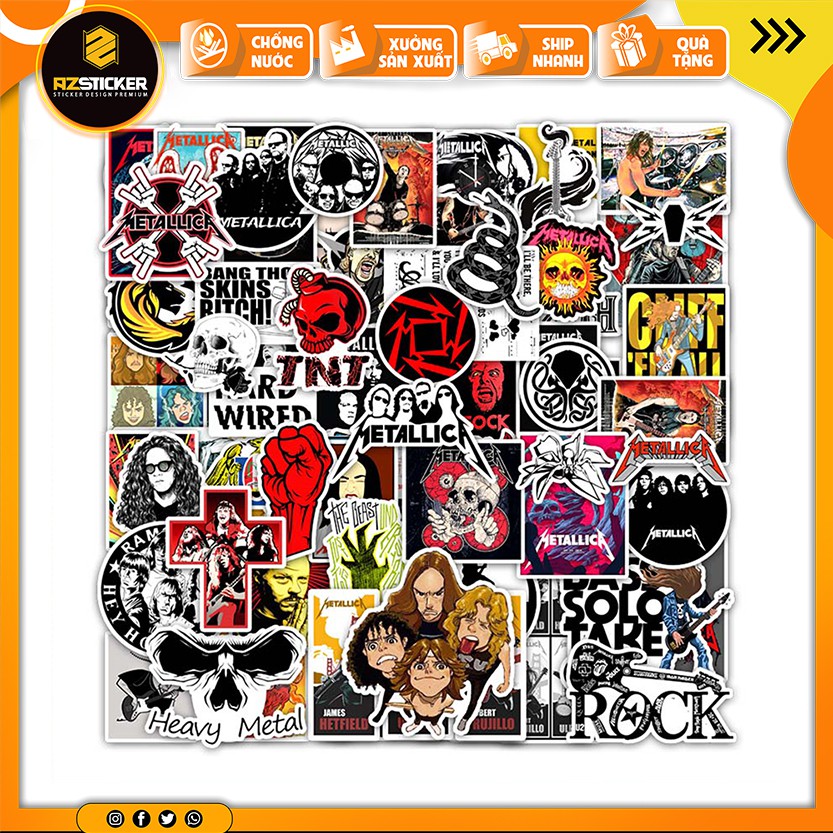 Sticker Dán Laptop, Dán Điện Thoại, Dán Nón Bảo Hiểm, Tem Dán Xe Chống Thấm Nước, Chống Bay Màu  | Chủ Đề Metallica
