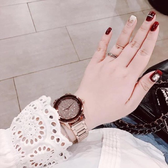 🌻🌼Đồng Hồ Nữ MICHAEL KORS MK6210 Kinley Crystal Pave Rose Dial with Rose gold-tone bracelet Ladies Watch 40mm