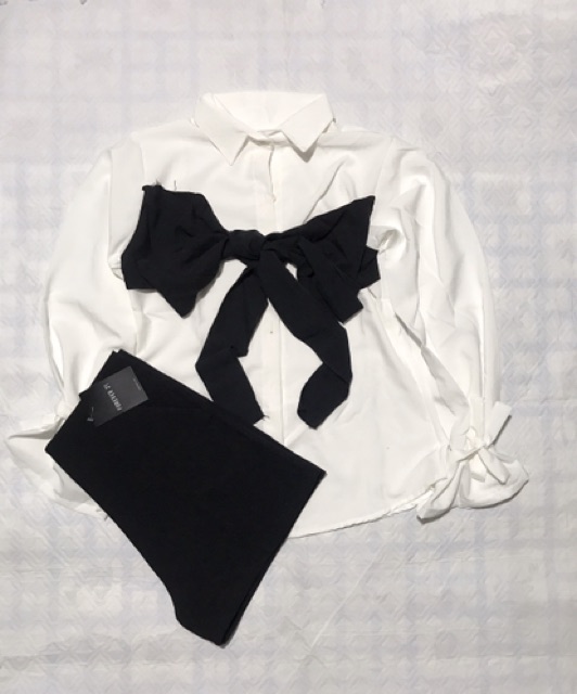 Áo sơ mi phối dây quấn bo eo tay loe_Video | BigBuy360 - bigbuy360.vn