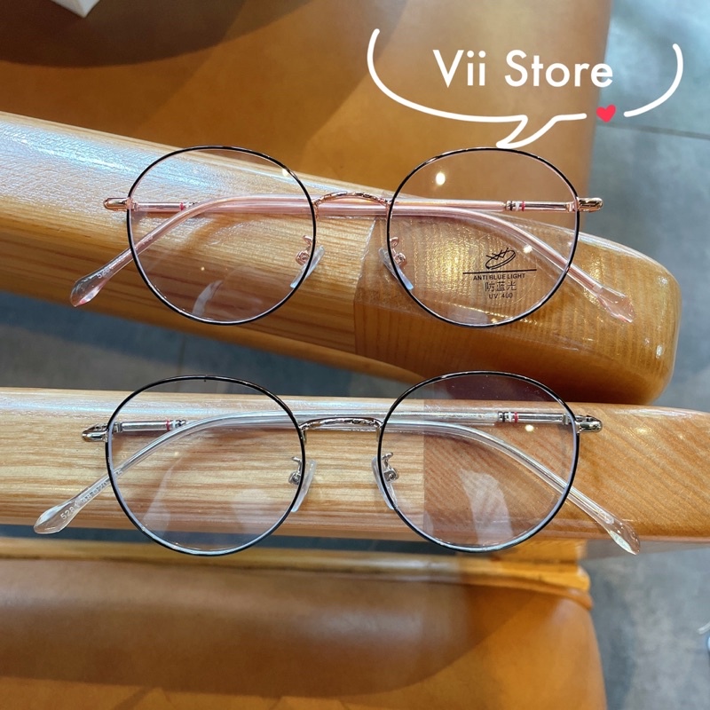 Kính cận nam nữ kim loại thanh mảnh 5281, kèm tròng 0 độ - Vii Store