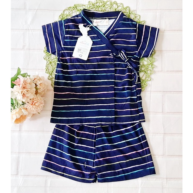9-11kg Bộ thun Yukata cột dây unisex cho bé