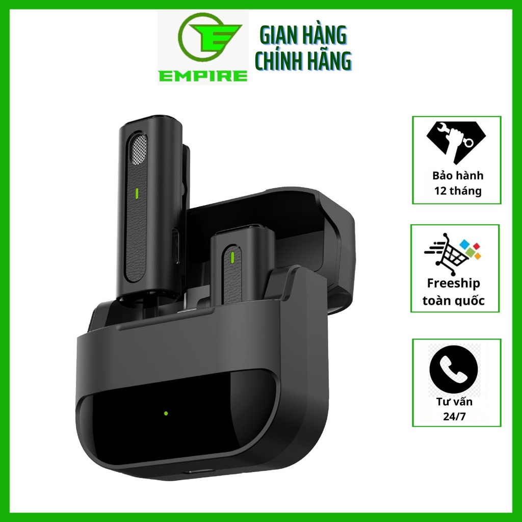 Mic thu âm Collar M chuyên nghiệp, mic livestream cài áo, kích thước nhỏ gọn, bắt âm tốt, bộ lọc giảm nhiễu cực sịn