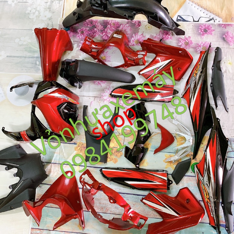 Bộ yếm xe -Dàn áo xe Wave RSX 110 MÀU ĐỎ -rs110 -rsx 2010- nhựa nguyên sinh ABS KHUÔN MỚI -BAO KHÍT