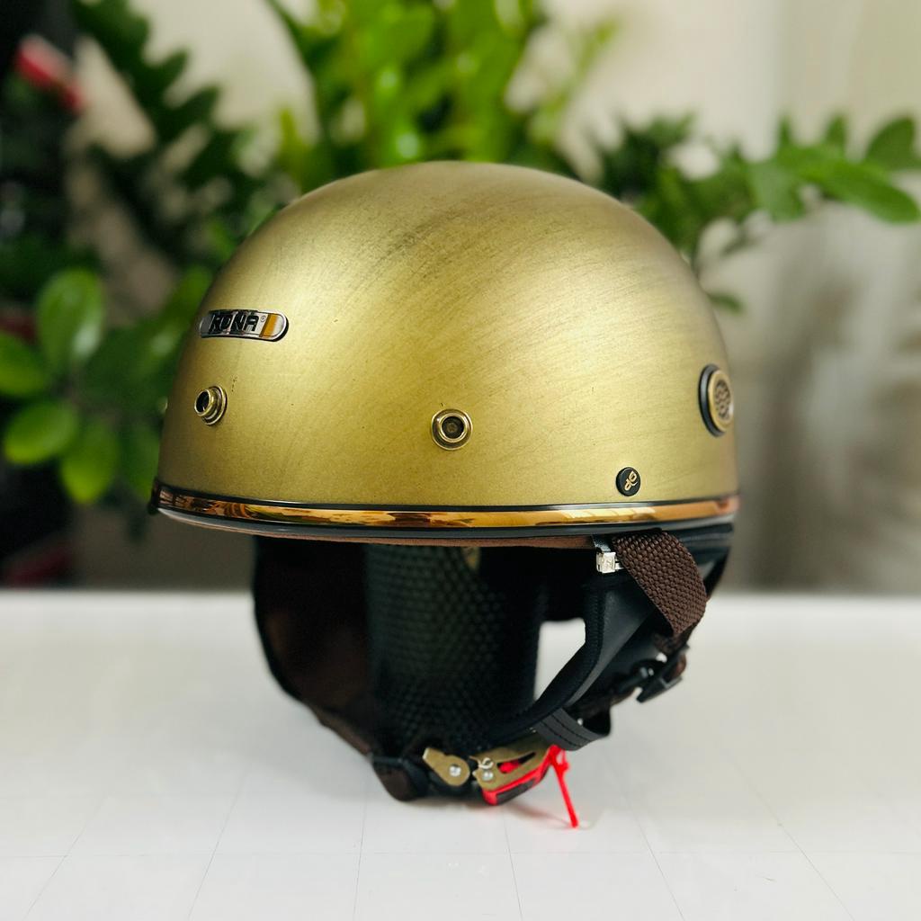 Mũ bảo hiểm nửa đầu Rona Pug có đệm cỏ cho nam và nữ đi xe máy size 54-58cm