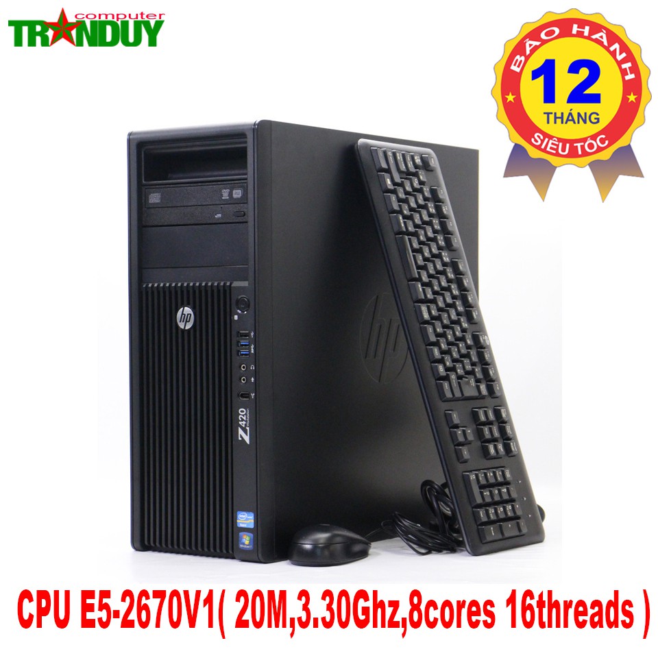 Thùng Máy Bộ HP Workstation Z420 CPU E5 2670 8 nhân 16 Luồng Chuyên Đồ Họa Nặng