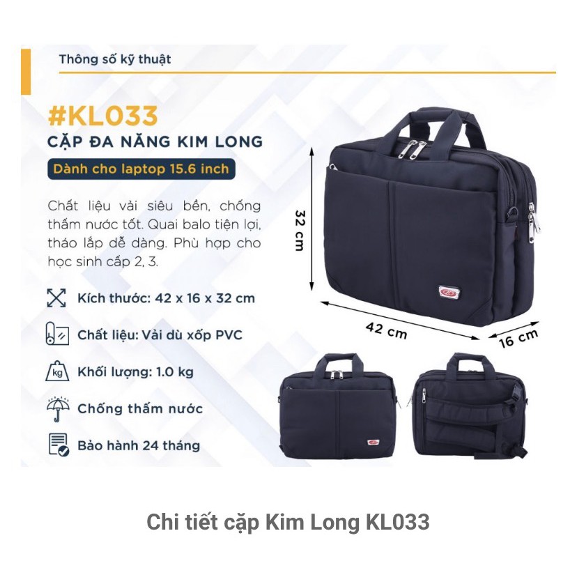 Cặp đen học sinh đa năng cao cấp Kim Long KL033 | BigBuy360 - bigbuy360.vn