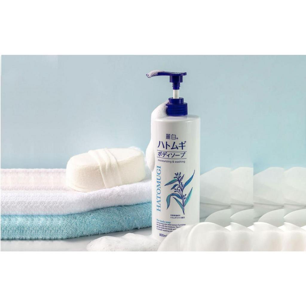 Ữa tắm dưỡng ẩm trắng da Hatomugi Moisturizing Washing 800ml
