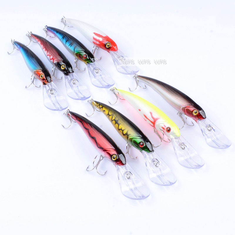 Mồi câu cá giả bằng nhựa cứng 8 màu 16cm/28g