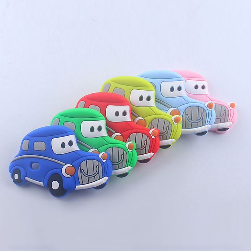 Đồ Chơi Ngậm Nướu Bằng Silicon Hình Xe Hơi Hoạt Hình Dễ Thương Cho Bé Sơ Sinh