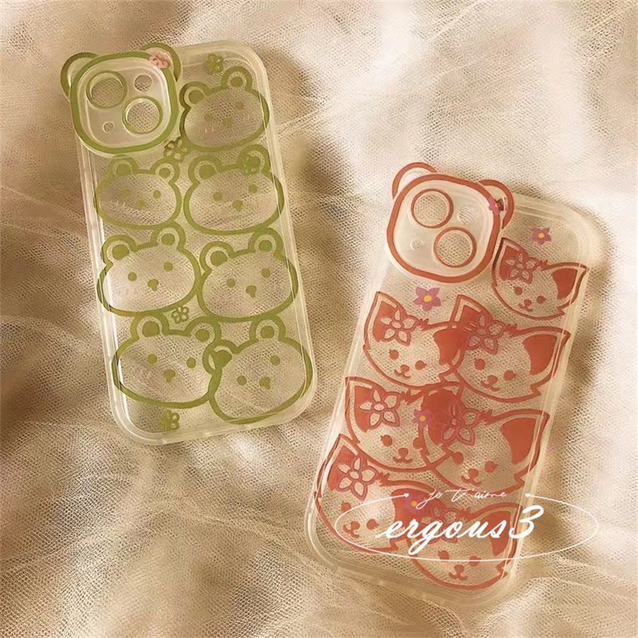 Ốp Điện Thoại Mềm In Hình Gấu Cho iPhone 14 13 12 11 Pro Max SE2020 X XR Xs Max 7 8 6 6s Plus