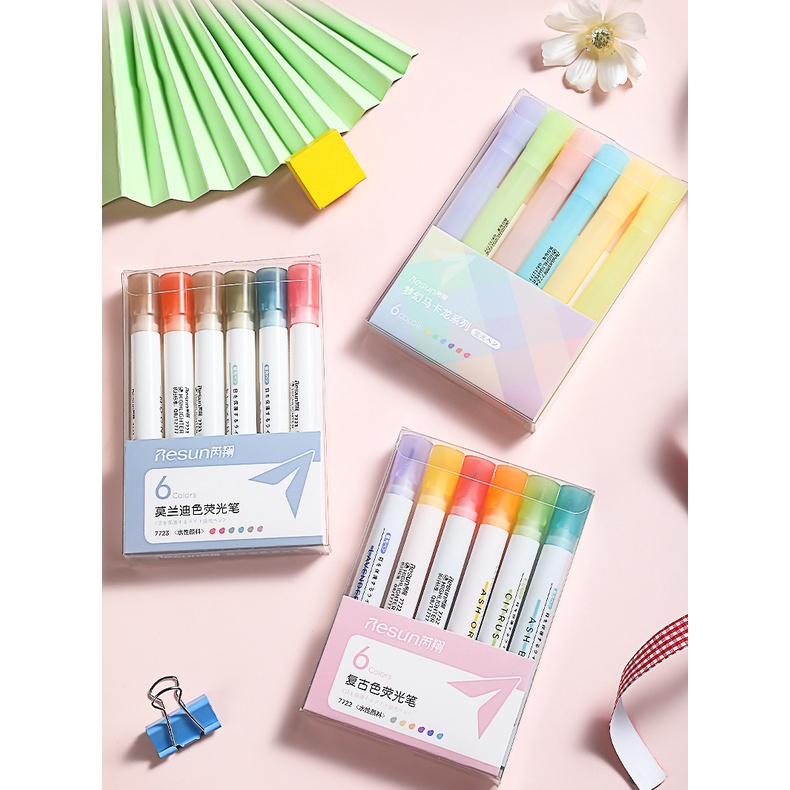 Set 6 Bút Dạ Quang 6 Màu Sắc