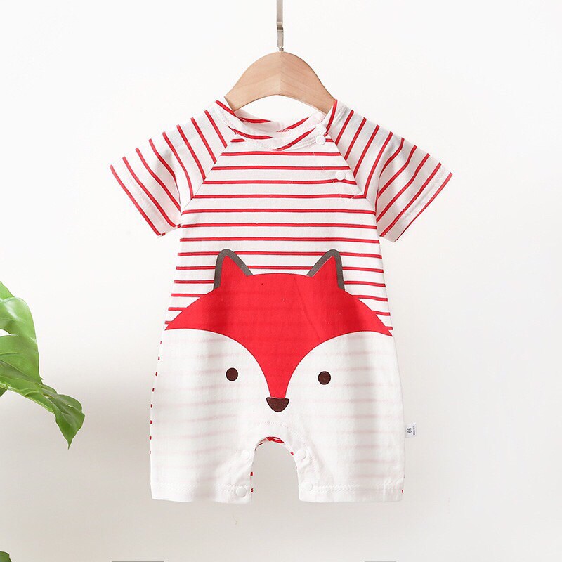 Bodysuit cộc cotton cho bé trai bé gái mùa hè, body cho bé