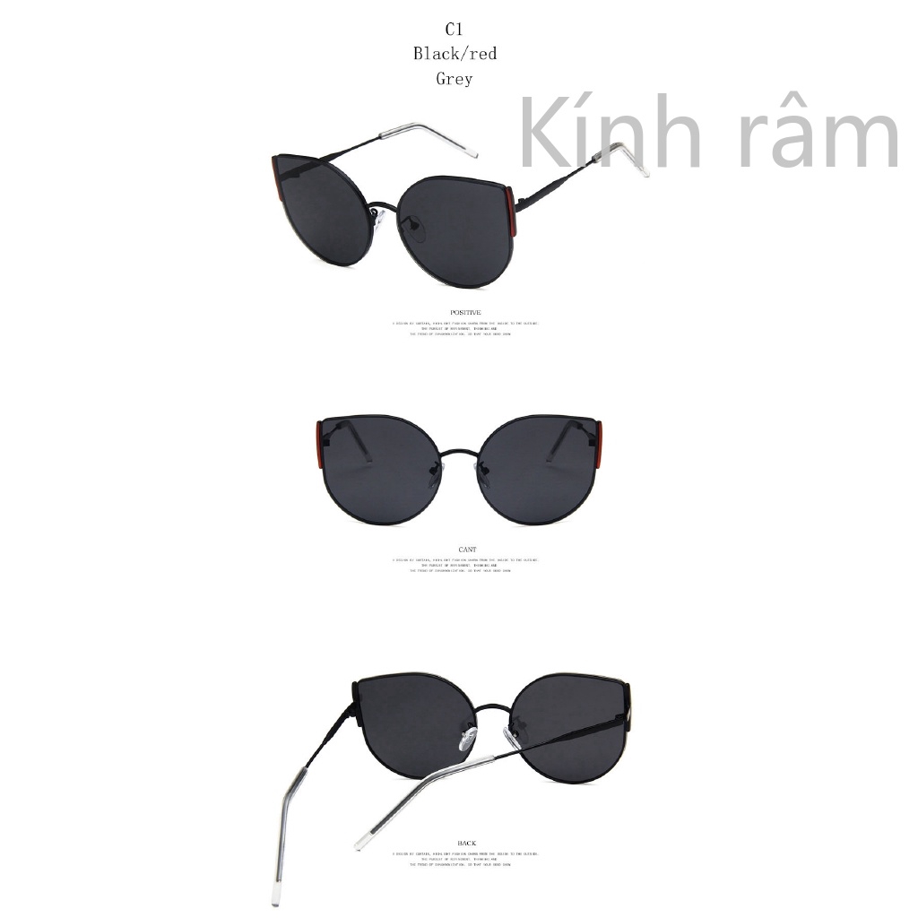 Kính mát mắt mèo nữ oversize chống tia UV400