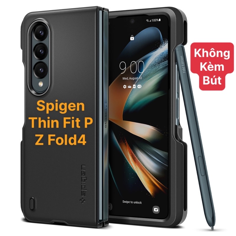 Chính hãng-KHÔNG KÈM BÚT-Ốp lưng Spigen Thin Fit P có ngăn đựng bút S Pen cho Galaxy Z Fold4/ Z Fold 4 5G