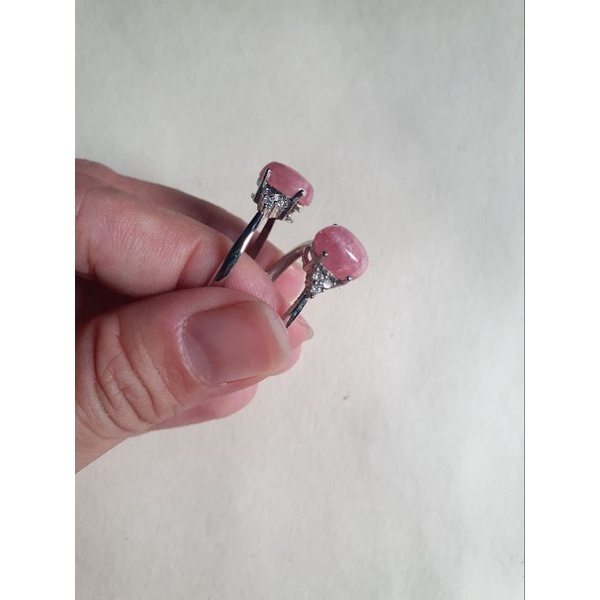 Nhẫn đá đào hoa rhodochrosite freesize