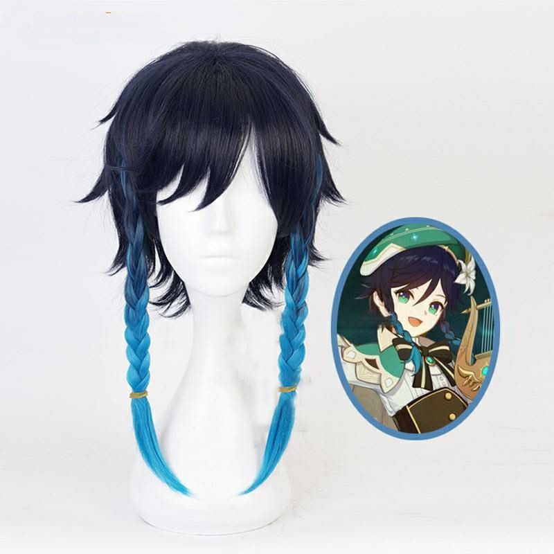 [sẵn] Wig/tóc giả cosplay Venti - Genshin Impact màu xanh dương than [Miu Cosplay]