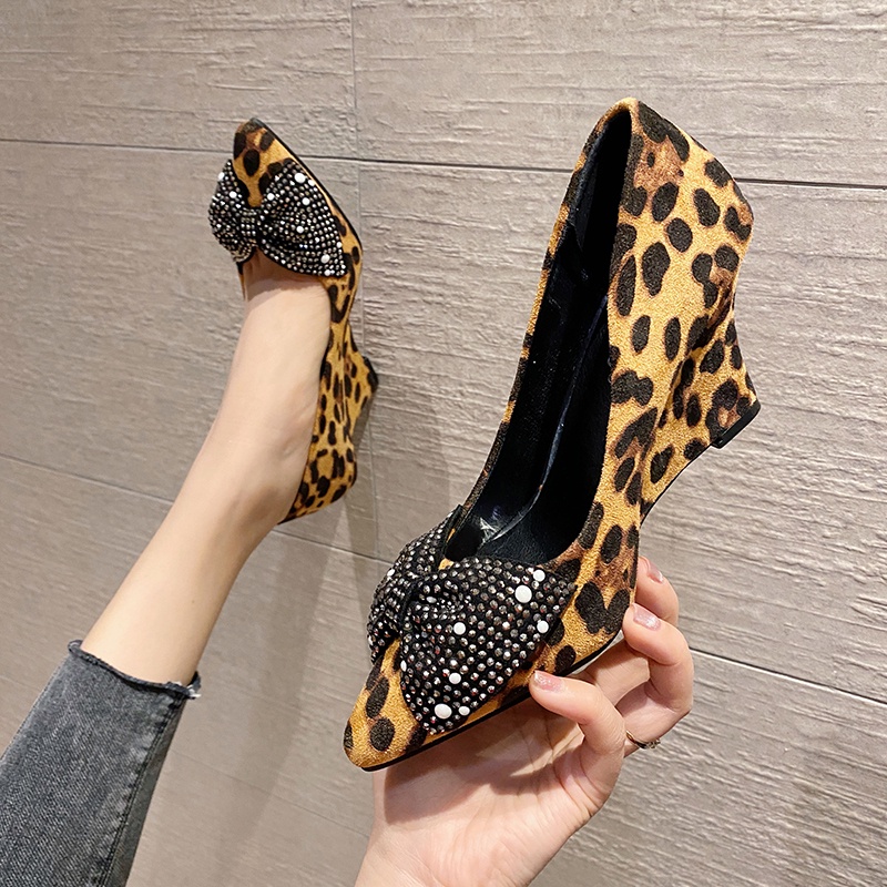 Giày đế xuồng nơ đá gót cao 5cm và 8cm đủ size 33/40   210222