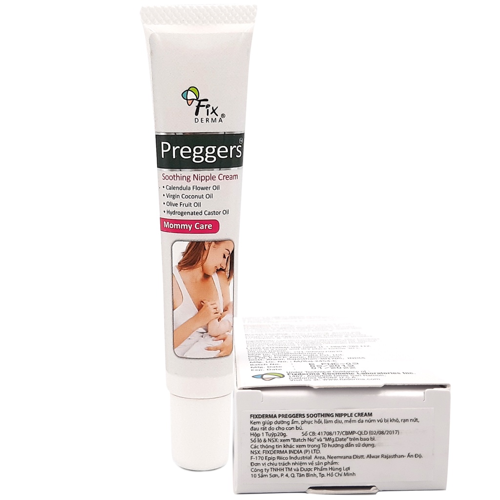 Kem giảm nứt núm vú FIXDERMA PREGGERS SOOTHING NIPPLE CREAM 20g