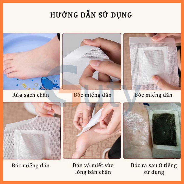 Hộp 50 Miếng dán chân thải độc - Miếng dán ngải cứu Bắc Kinh thải độc tố qua gan bàn chân - Guty Home