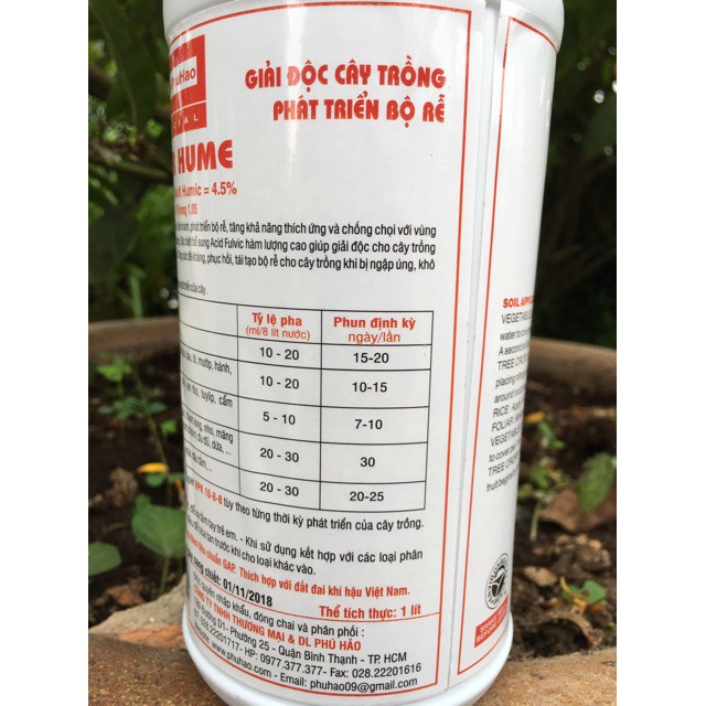 [OOOSHOP] - Phân bón SUPER HUME-Crop Master cải tạo đất, phát triển bộ rễ 250ml (dùng thay Humic 322)