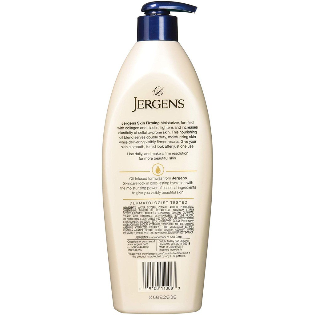 Dưỡng Thể Giữ Ẩm &amp; Giúp Da Săn Chắc Jergens Skin Firming Daily Toning Moisturizer 496ml (Mỹ)