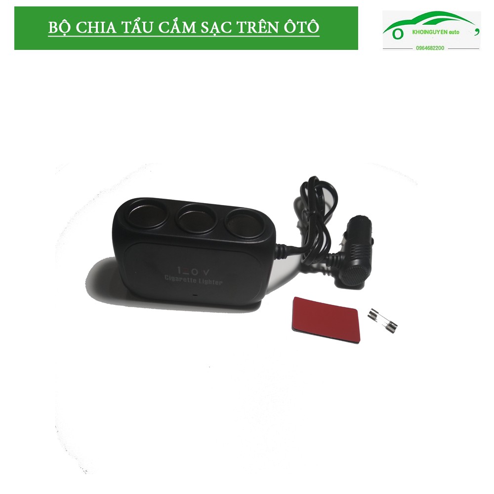 [FREE SHIP] Bộ chia tẩu cắm sạc trên oto ( 3 Cổng cắm tẩu+ 2 cổng USB)