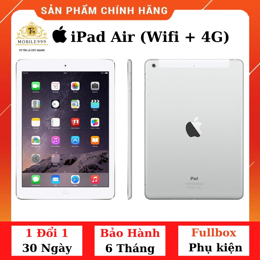 iPad Air - 32G /64GB (Wifi + 4G) Chính Hãng - Zin Đẹp 99% - Màn đẹp - Pin trâu - MOBIL999 | BigBuy360 - bigbuy360.vn