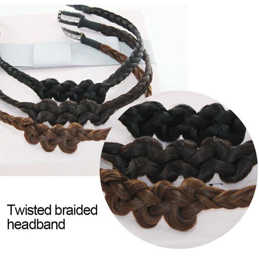 Băng Đô Dạng Tóc Giả Xoắn Bằng Sợi Tổng Hợp Co Giãn 3 Màu Thời Trang