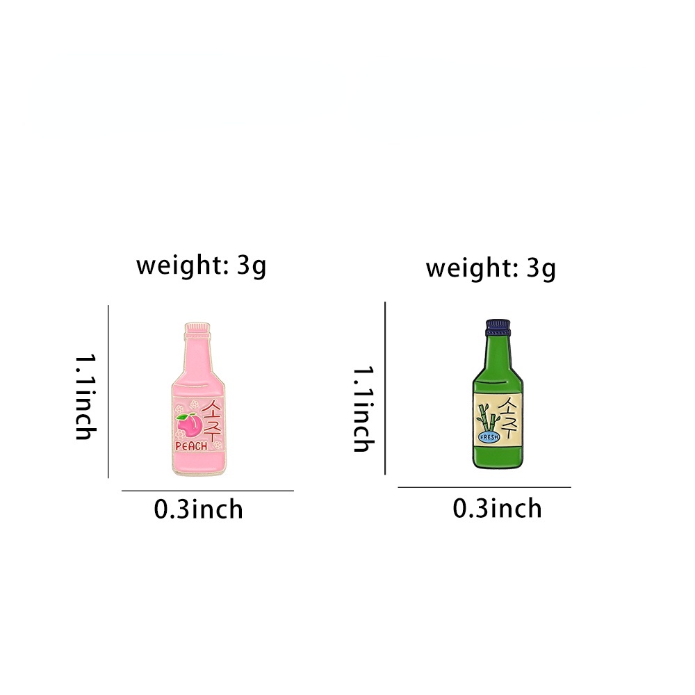 Ghim Cài Áo Hình Chai Nước Ngọt / Soda / Đào Hoạt Hình Tráng Men Dễ Thương Sáng Tạo Làm Quà Tặng