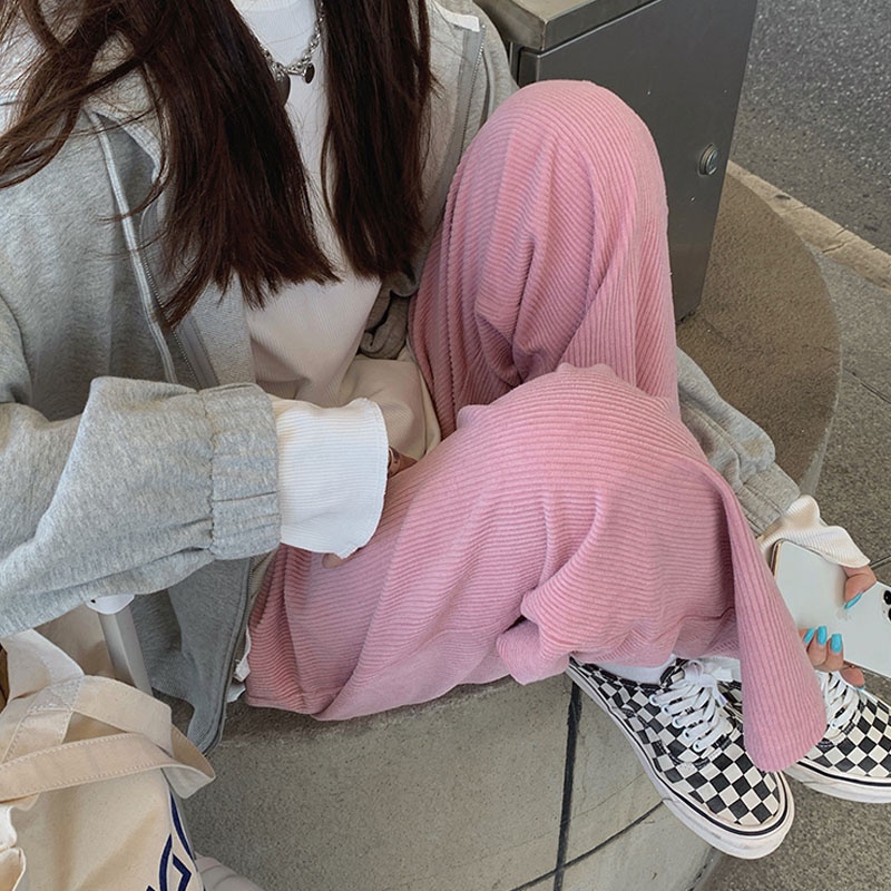 SUXI Quần Dài Dáng Rộng Lưng Cao Thời Trang Xuân Thu Cho Nữ