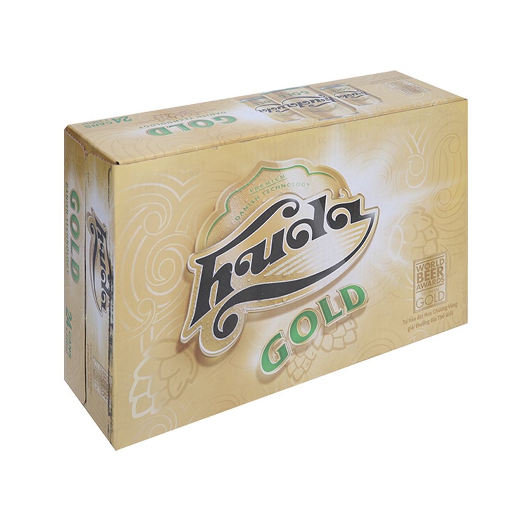 (ship hỏa tốc- HCM) Thùng 24 lon bia Huda Gold 330ml