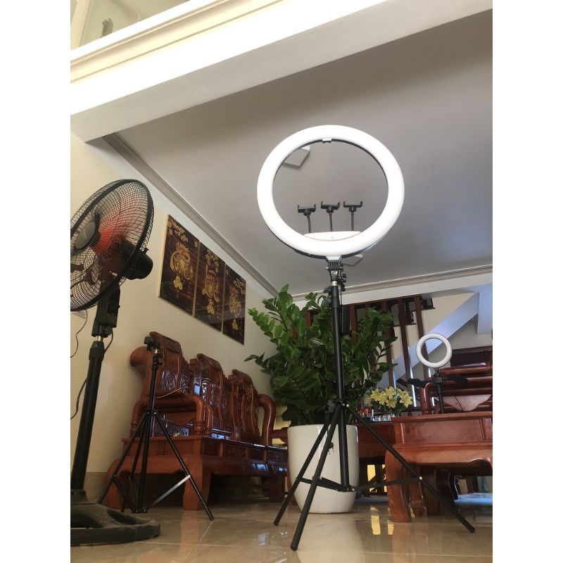 Đèn LED Studio , LIvestream , Spa , Live Led 56cm,Chuôi e27 LR ,Chân Đứng 2m có thể điều chỉnh