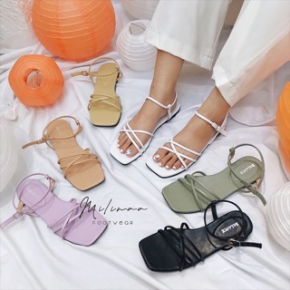 SANDAL NỮ ĐẾ BỆT BA DÂY ĐAN KHOÁ CÀI