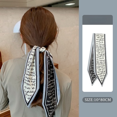 Dây buộc tóc vải lụa thắt nơ in họa tiết thời trang Hàn Quốc dành cho nữ